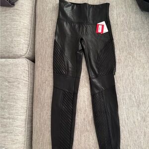 Black High-Waisted Faux Leather Leggings